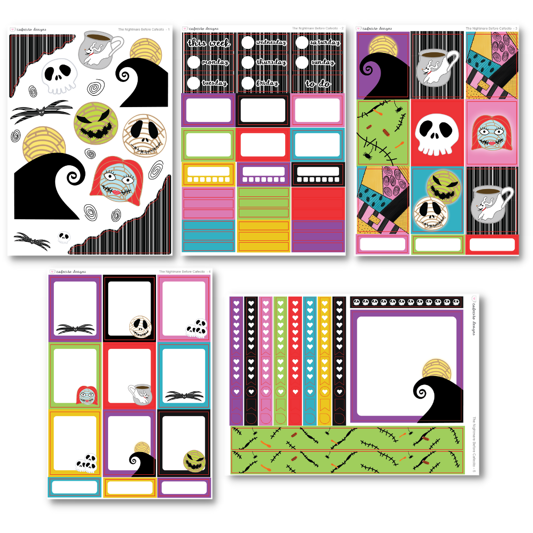 The Nightmare Before Cafecito - Sticker Kit