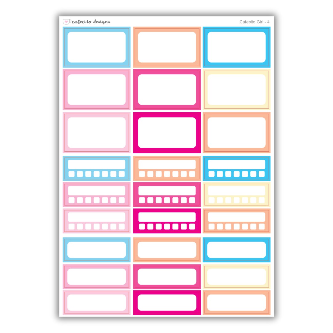 Cafecito Girl - Half Boxes, Quarter Boxes, Habit Trackers 4