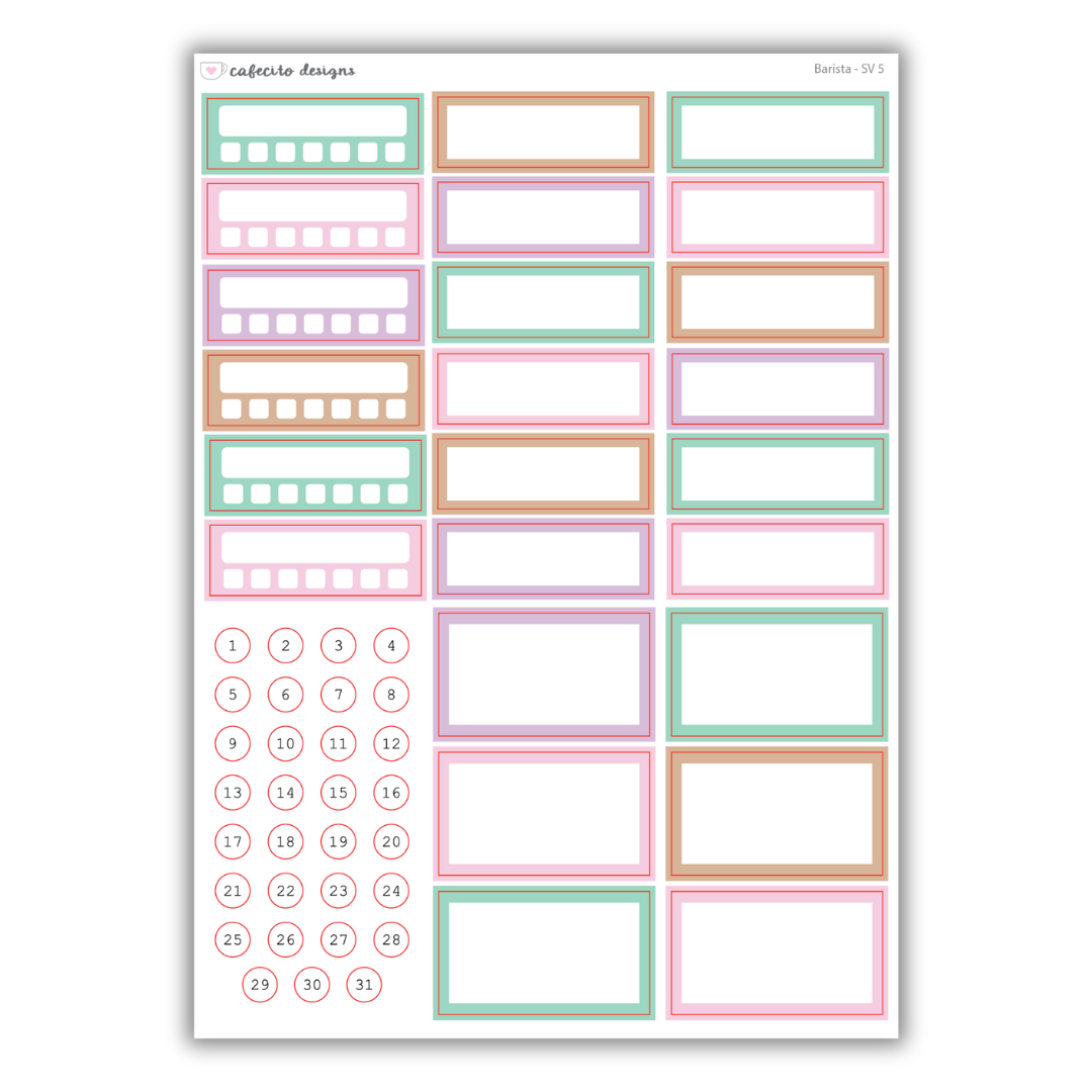 Barista - Standard Vertical Functional Stickers