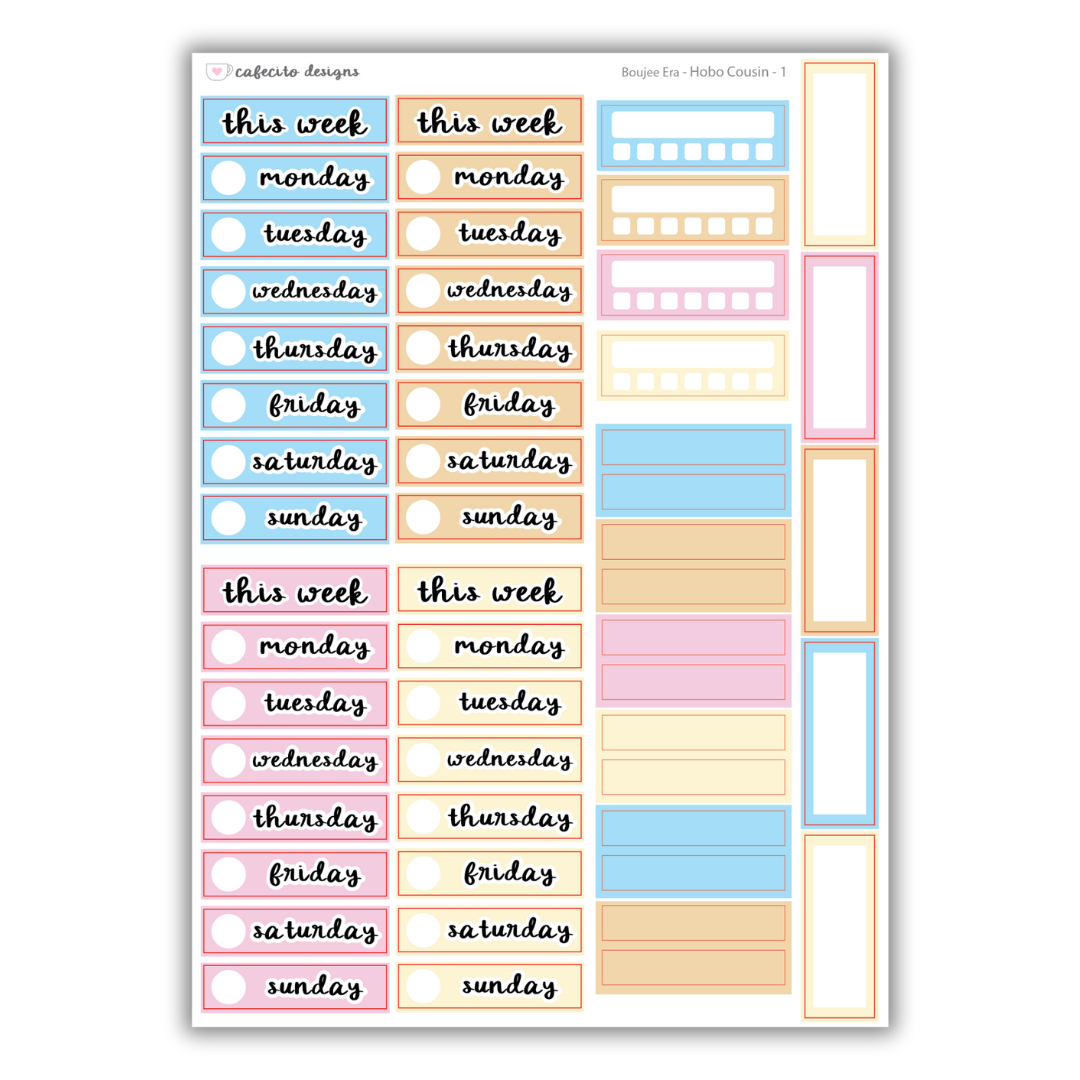 Boujee Era - Hobonichi Cousin Functional Stickers