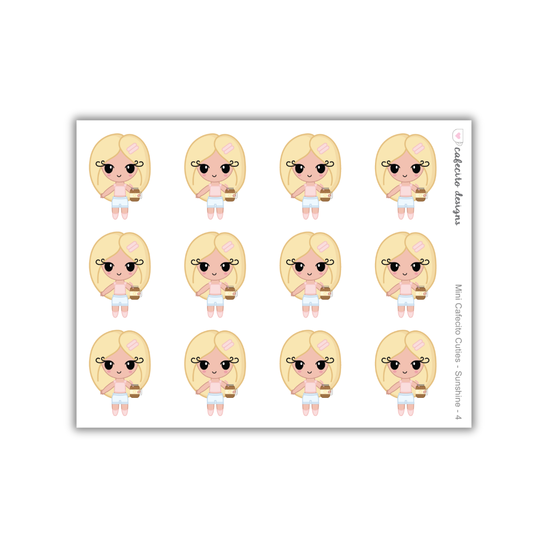 Sunshine - Cafecito Cuties - Mini Deco Sticker Sheet