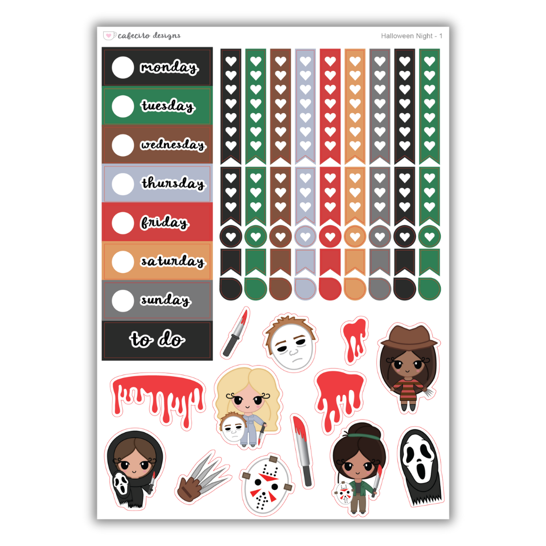 Halloween Night - Date Headers, Deco, Checklist 1
