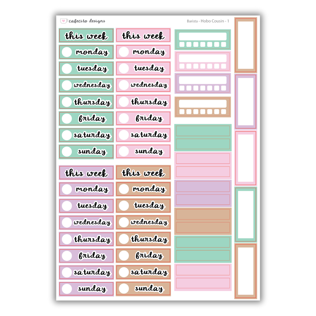 Barista - Hobonichi Cousin Functional Stickers