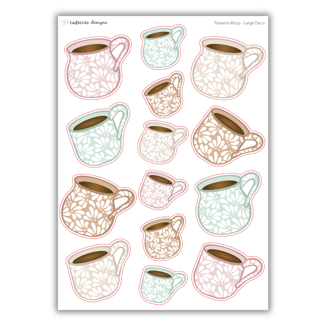 Talavera - Cafecito - Large Deco Sticker Sheet