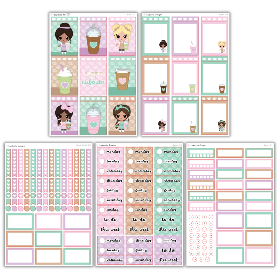 Barista - Standard Vertical Functional Stickers