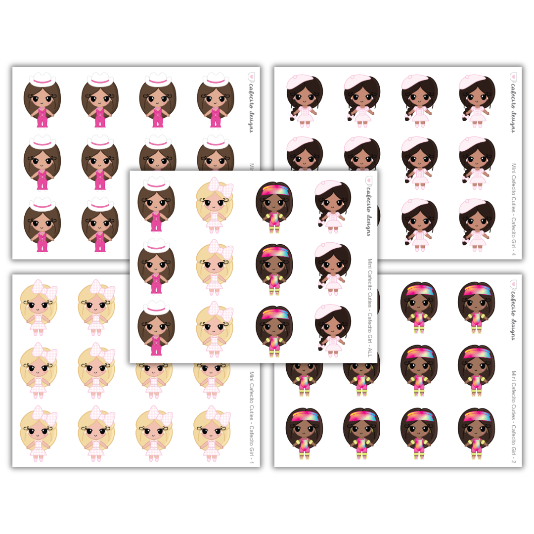 Cafecito Girl - Cafecito Cuties - Mini Deco Sticker Sheet