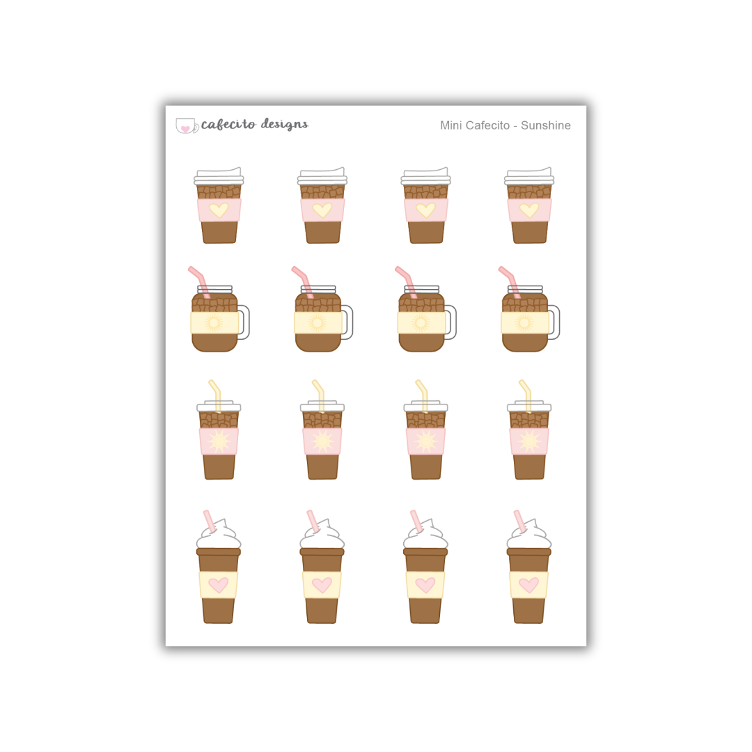 Sunshine Iced Cafecito - Mini Deco Sticker Sheet