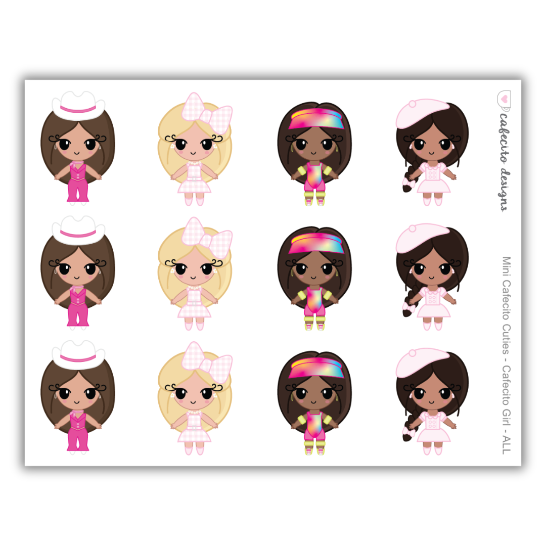 Cafecito Girl - Cafecito Cuties - Mini Deco Sticker Sheet