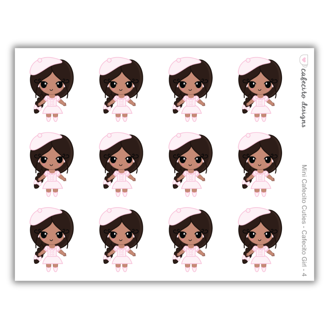 Cafecito Girl - Cafecito Cuties - Mini Deco Sticker Sheet