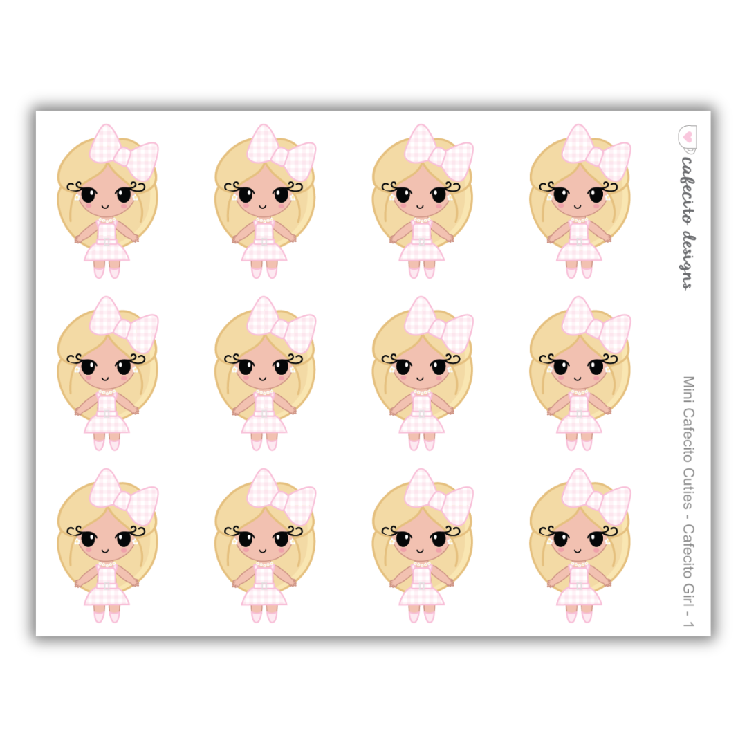 Cafecito Girl - Cafecito Cuties - Mini Deco Sticker Sheet