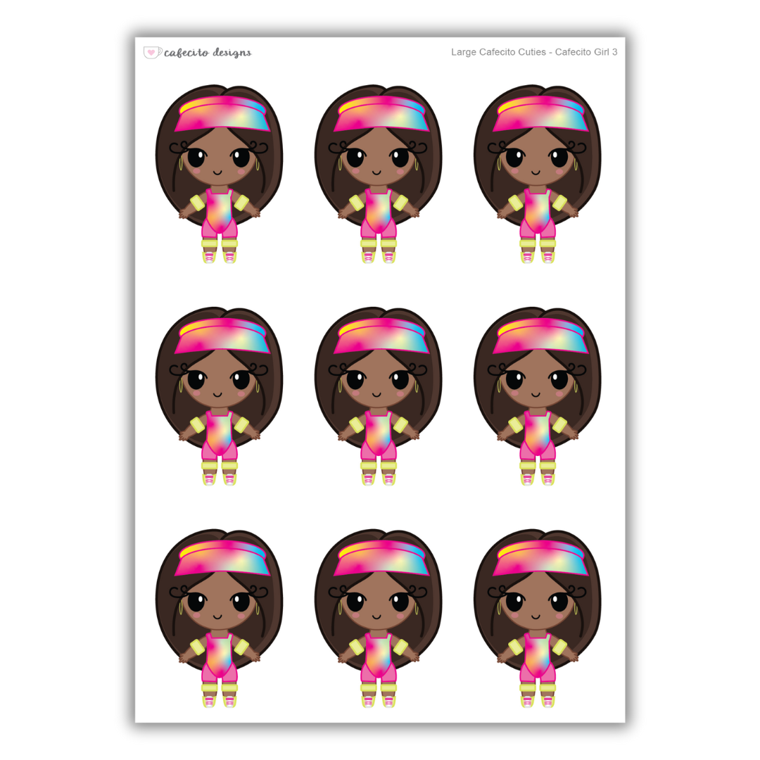 Cafecito Girl - Cafecito Cuties - Large Deco Sticker Sheet