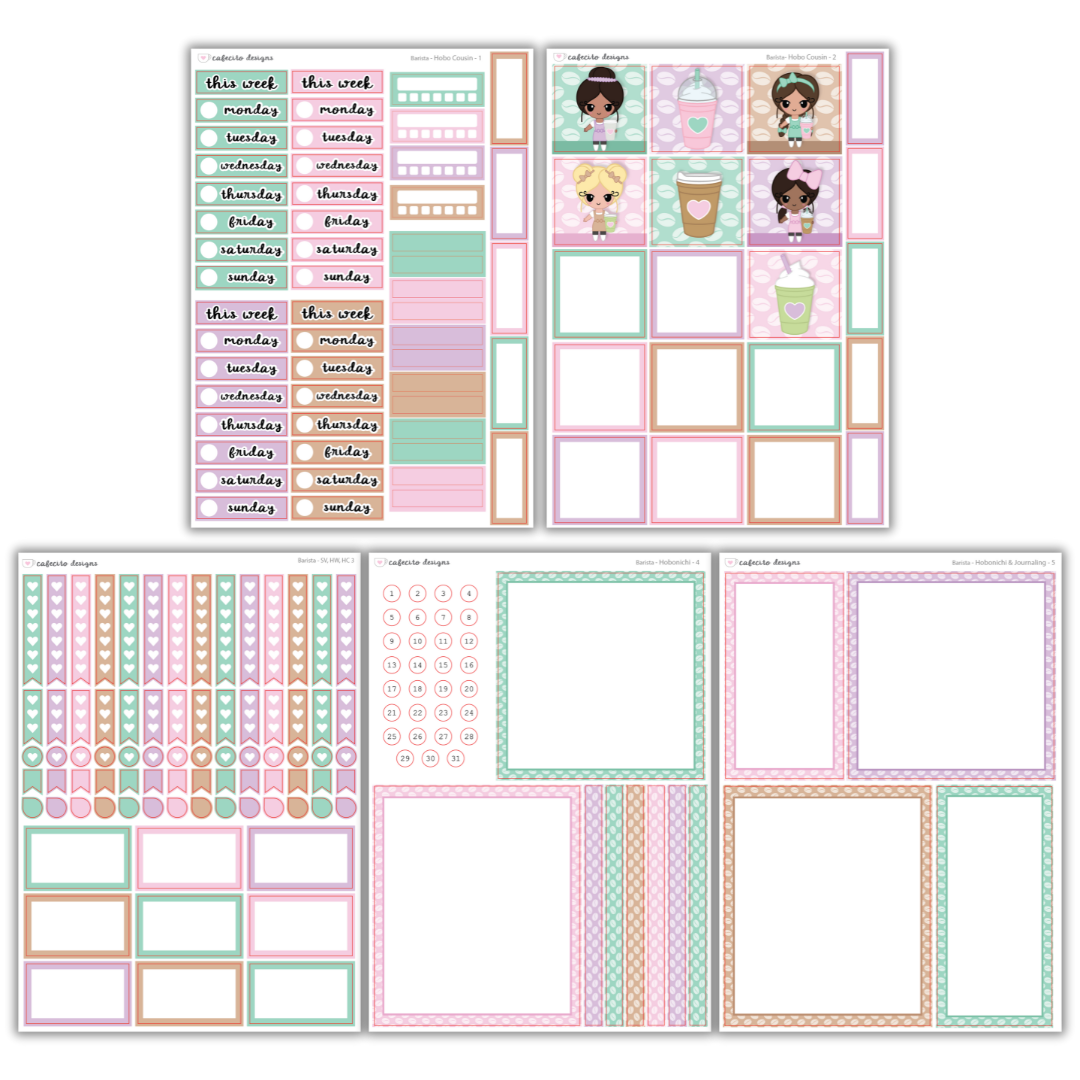 Barista - Hobonichi Cousin Functional Stickers