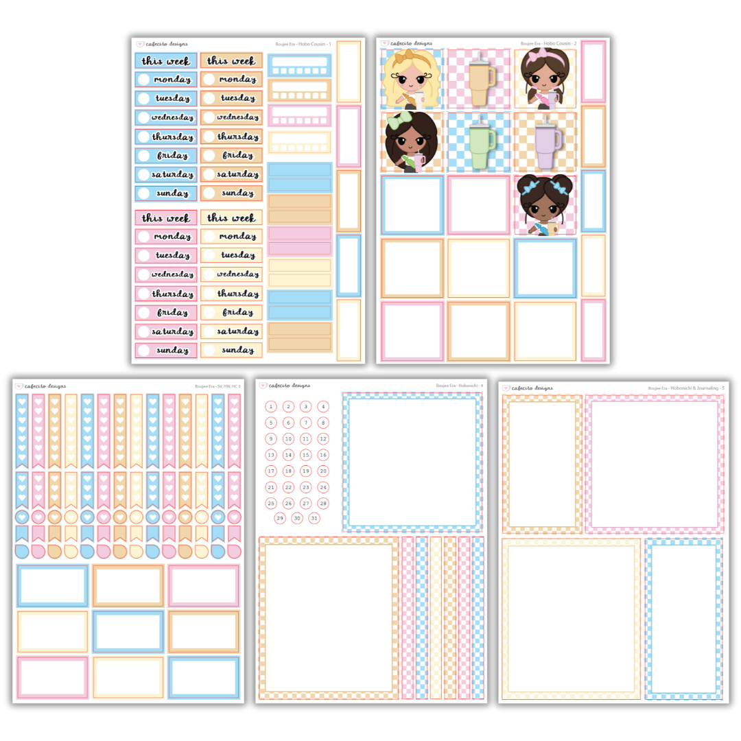 Boujee Era - Hobonichi Cousin Functional Stickers