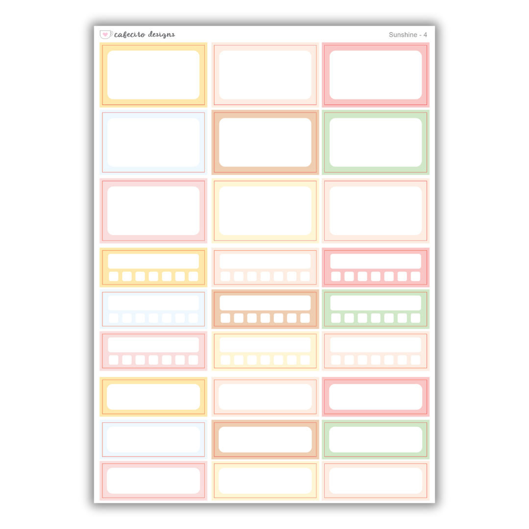 Sunshine - Half Boxes, Quarter Boxes, Habit Trackers 4