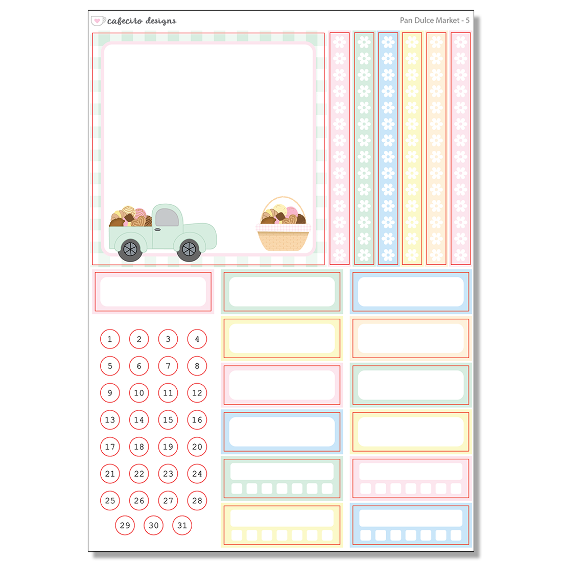 Pan Dulce Market - Large Box, Quarter Boxes, Habit Trackers