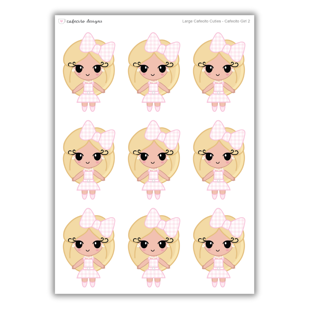 Cafecito Girl - Cafecito Cuties - Large Deco Sticker Sheet
