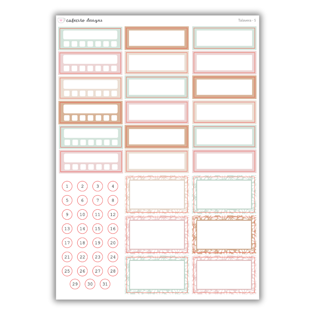 Talavera - Standard Vertical Functional Stickers