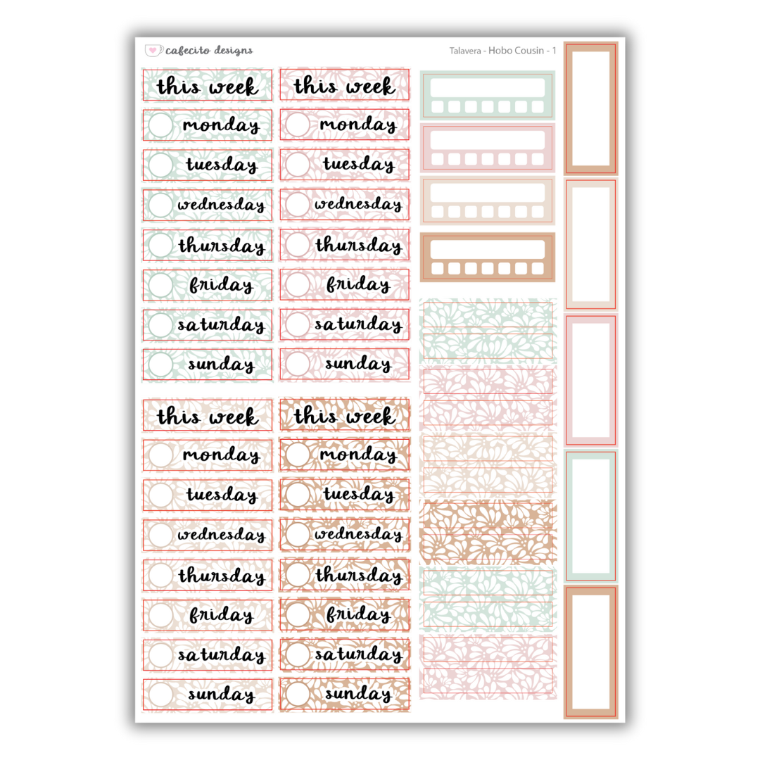 Talavera - Hobonichi Cousin Functional Stickers