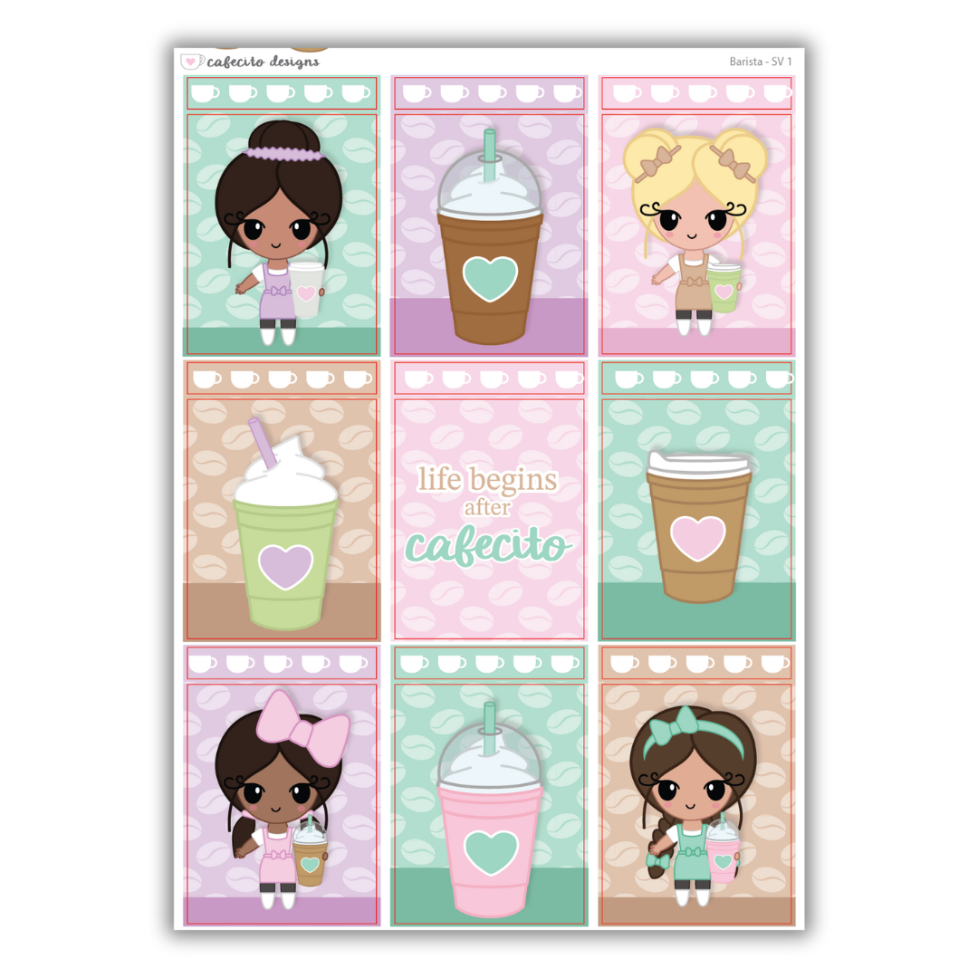 Barista - Standard Vertical Functional Stickers
