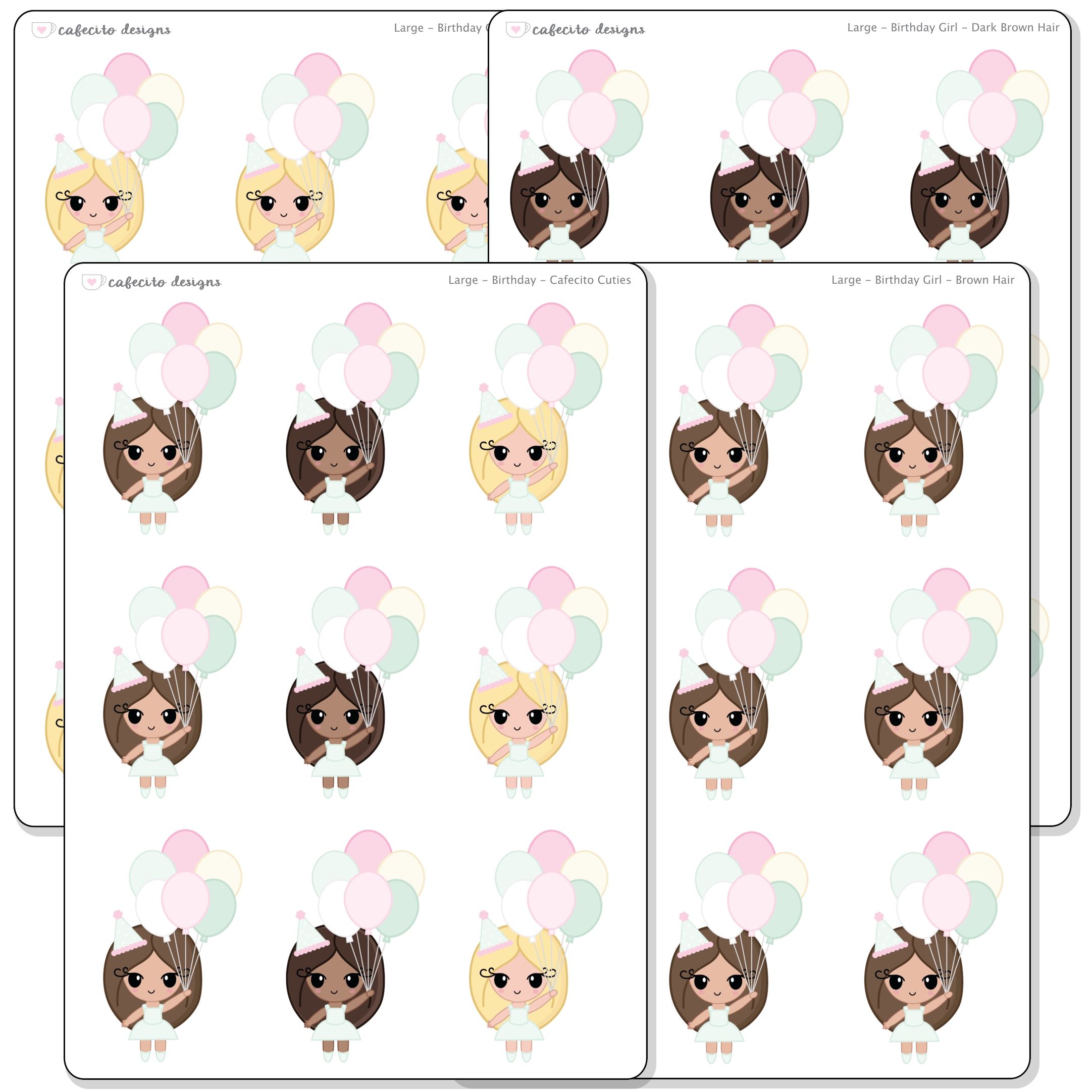 Birthday - Deco BUNDLE - Large Deco Sticker Sheet