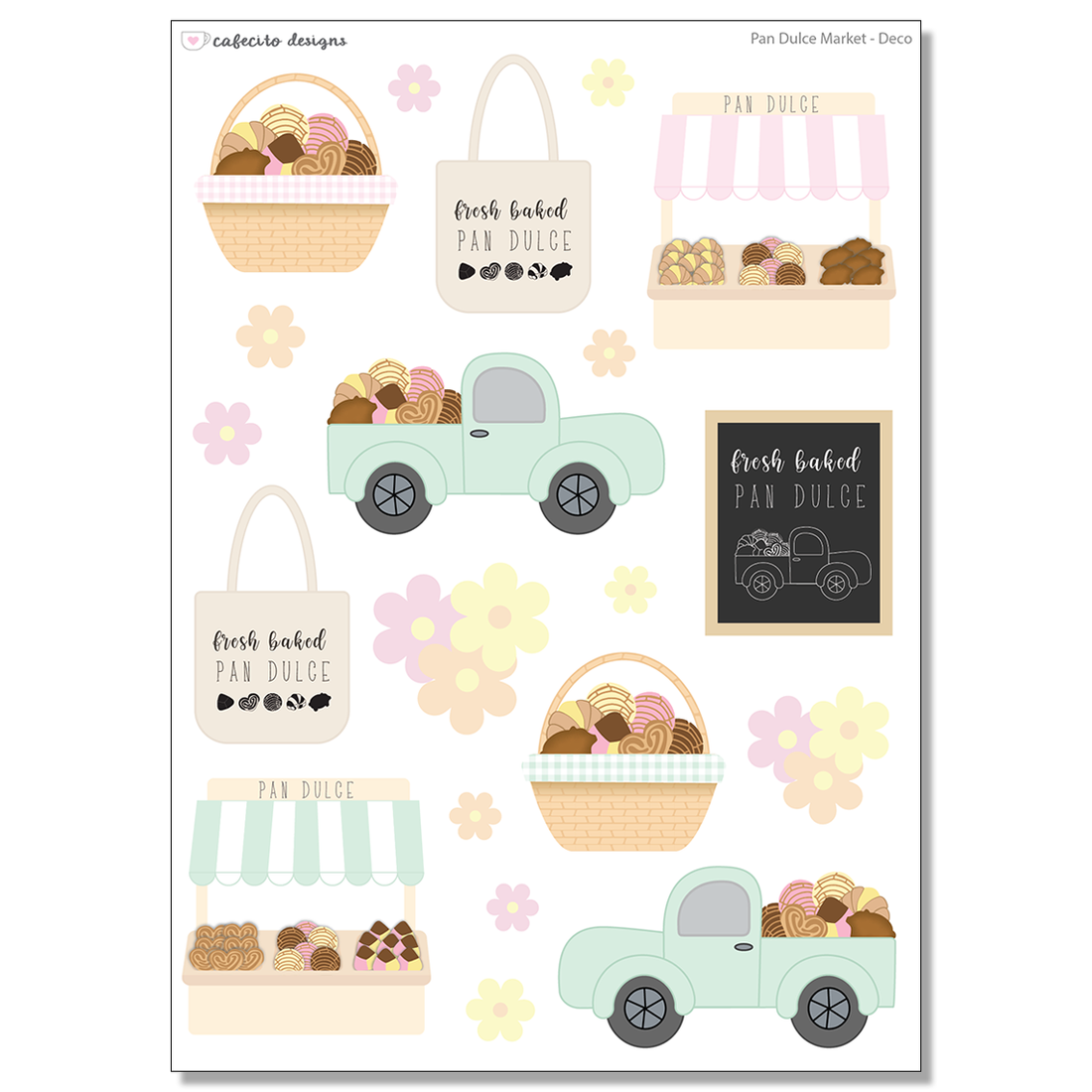 Pan Dulce Market - Large Deco Sticker Sheet