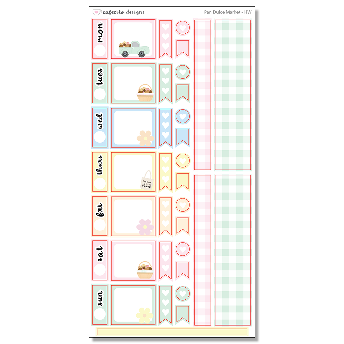 Pan Dulce Market - Hobonichi WEEKS Functional Stickers