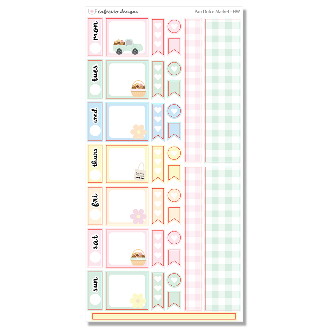Pan Dulce Market - Hobonichi WEEKS Functional Stickers