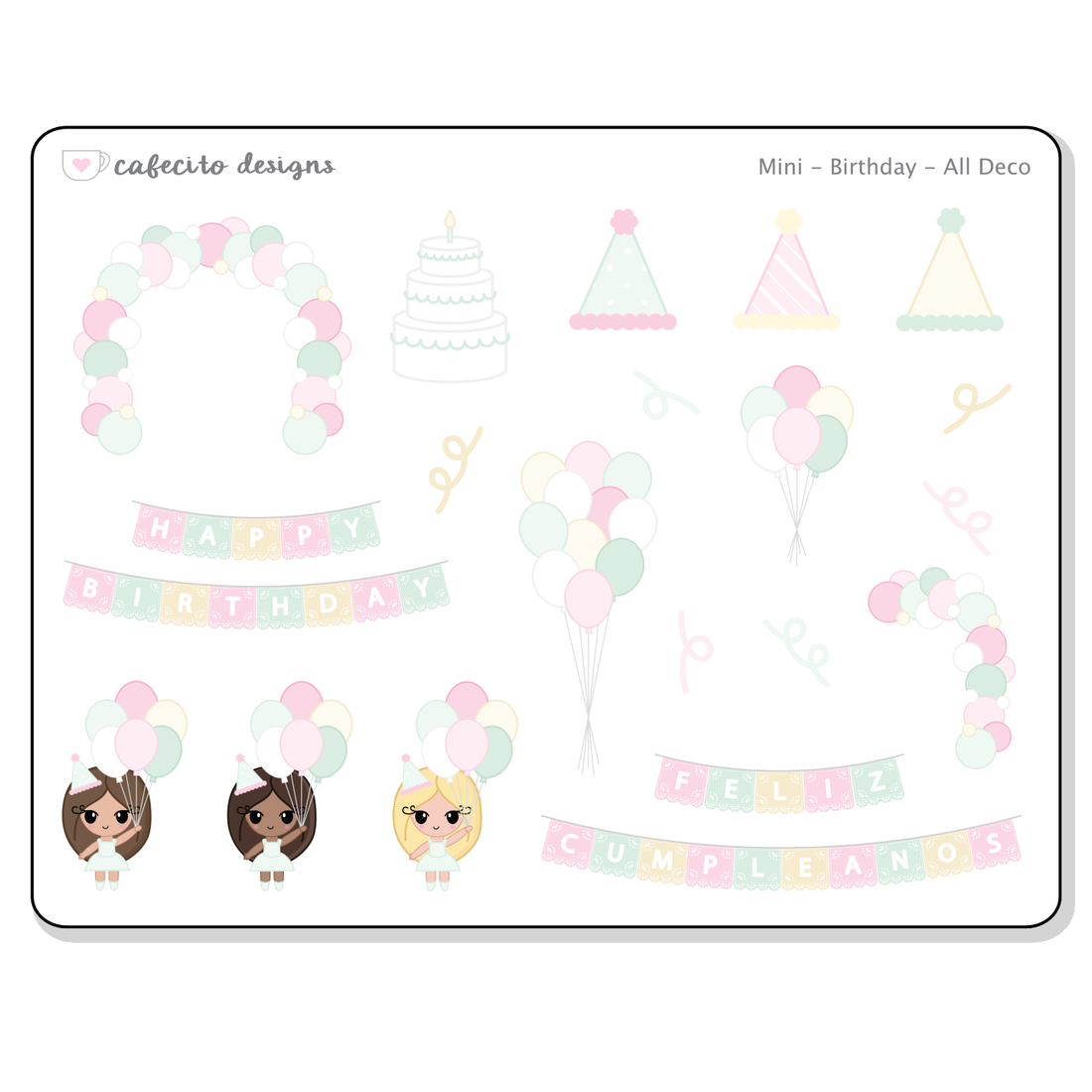 Birthday - Mini Deco Sticker Sheet