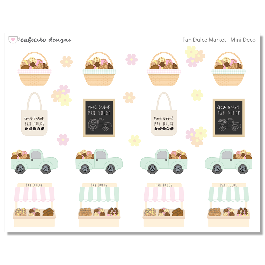 Pan Dulce Market - Mini Deco Sticker Sheet
