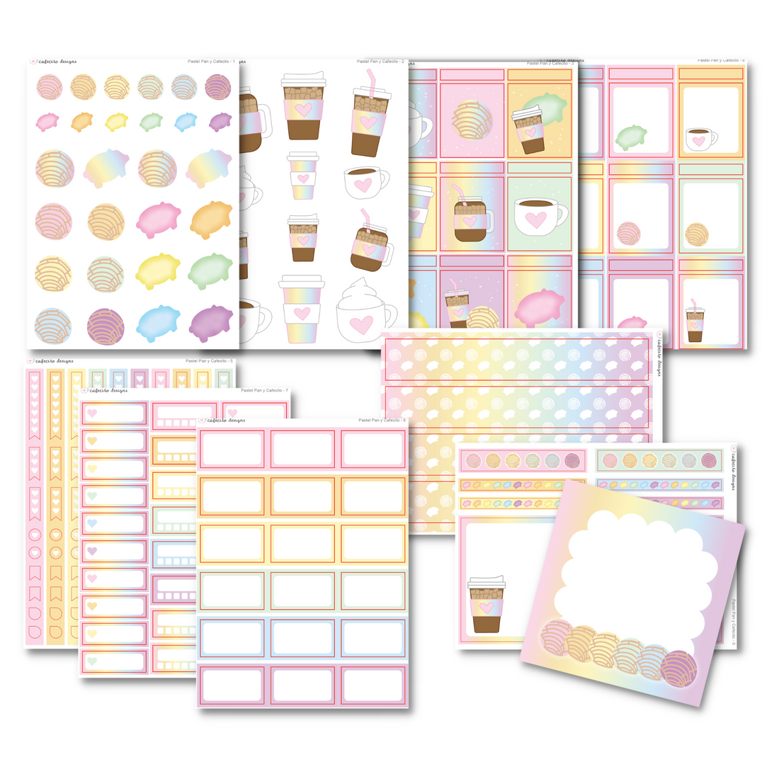 Pastel Pan Dulce - Sticker Kit