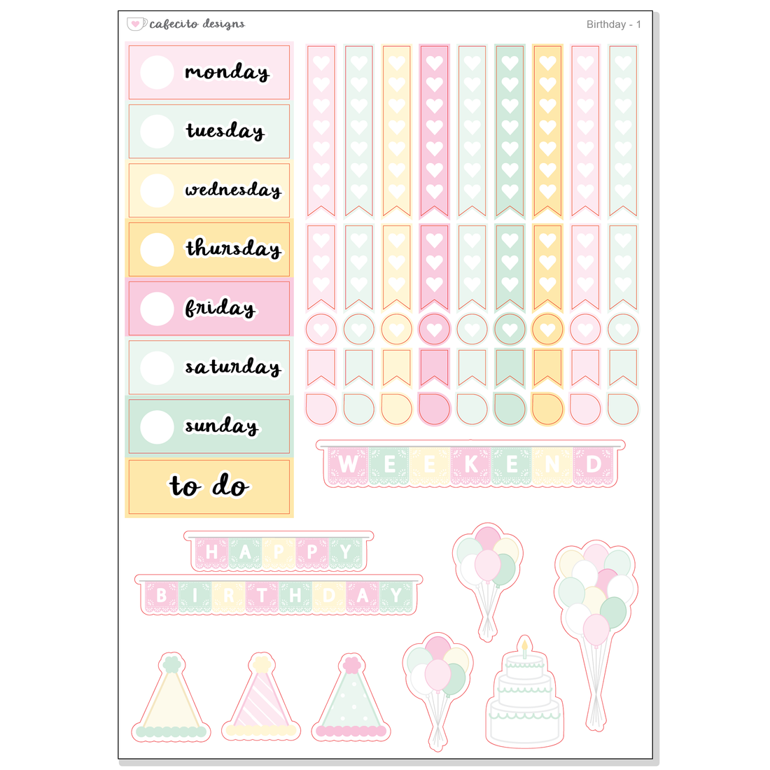 Birthday - Date Headers, Deco, Checklist 1