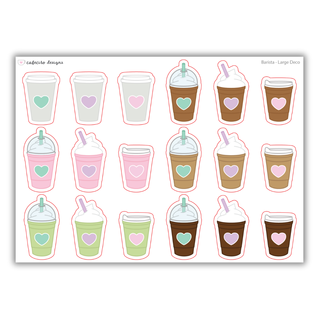 Barista - Large Deco Sticker Sheet