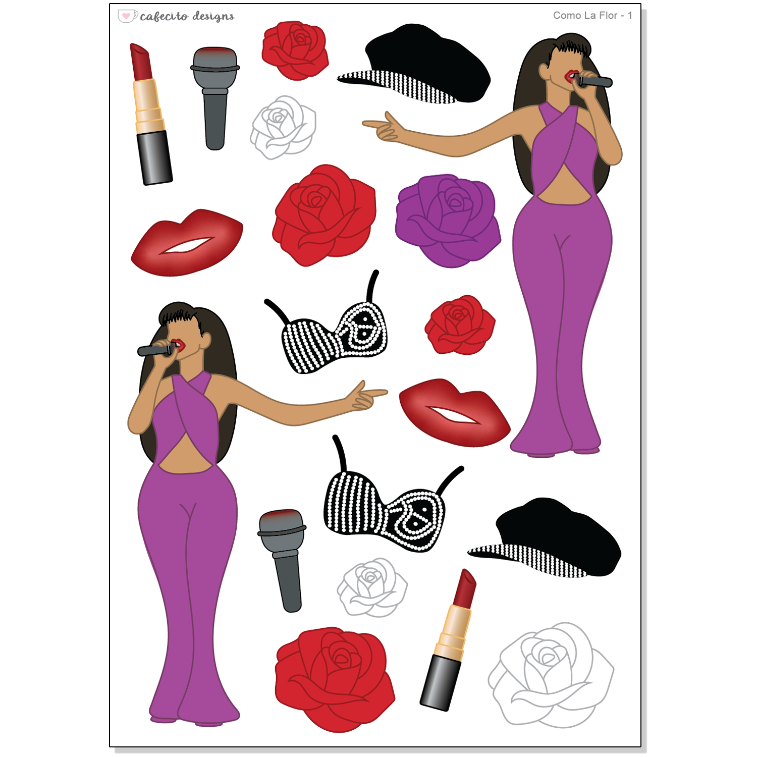 Como La Flor - Deco Sticker Sheet