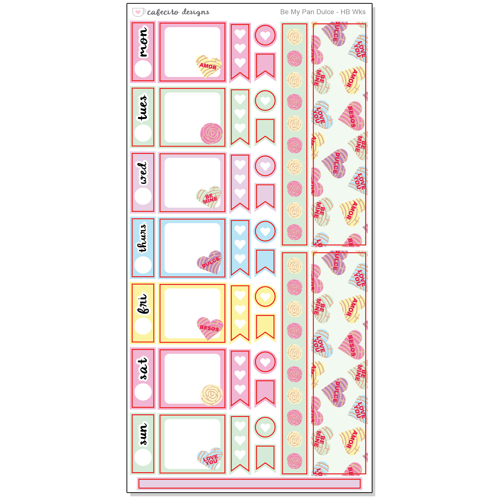 Be My Pan Dulce - Hobonichi WEEKS Functional Stickers