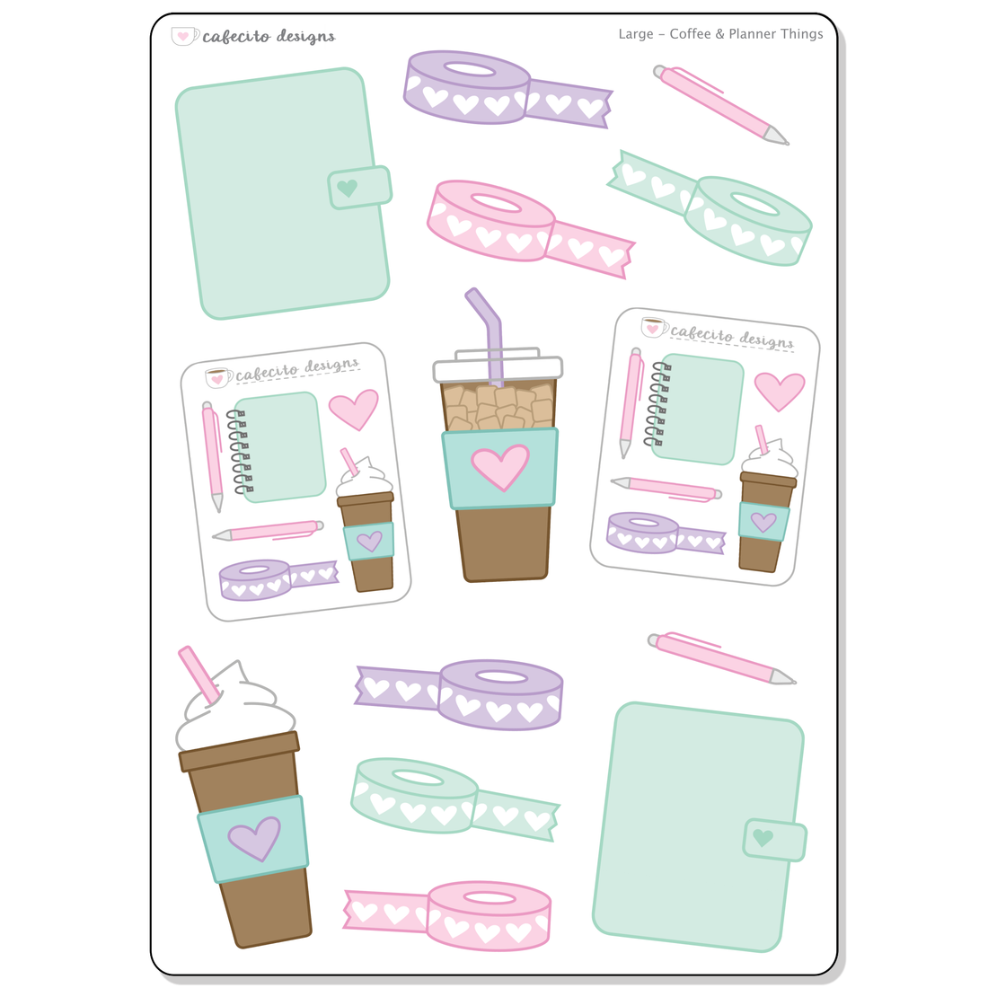 Coffee & Planner Things - Large Deco Sticker Sheet