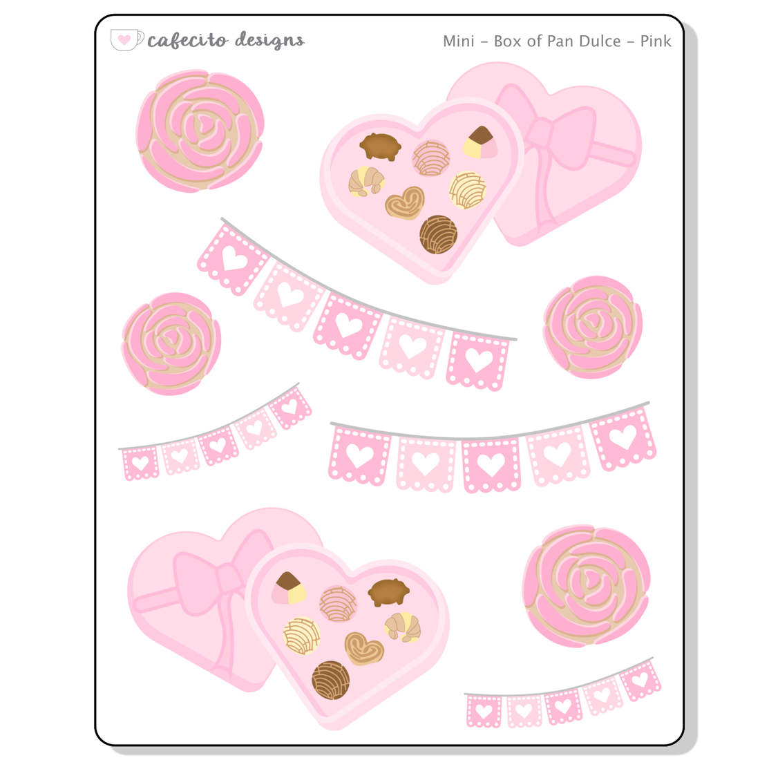 PINK Box of Pan Dulce - Mini Deco Sticker Sheet
