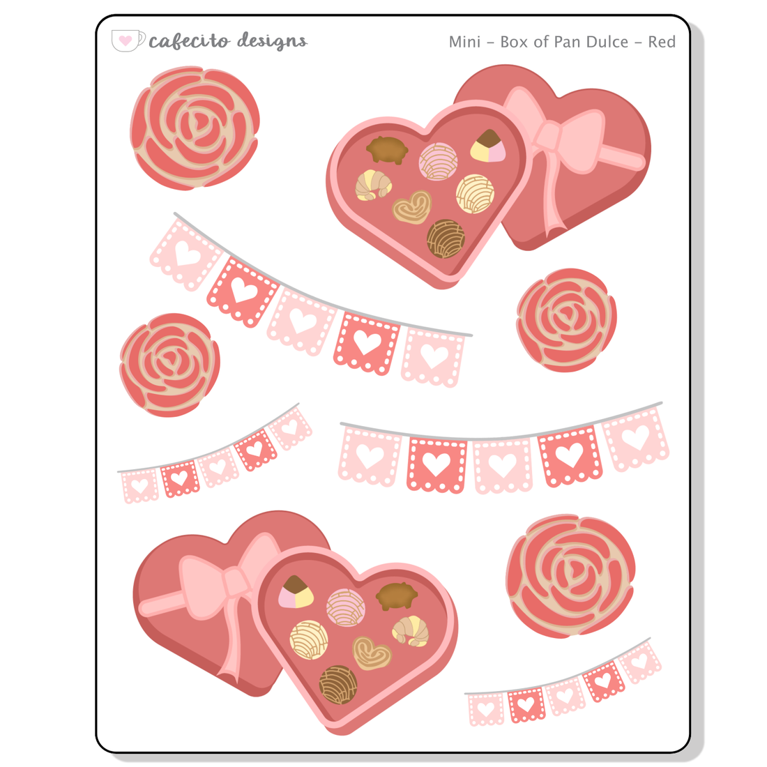 RED Box of Pan Dulce - Mini Deco Sticker Sheet