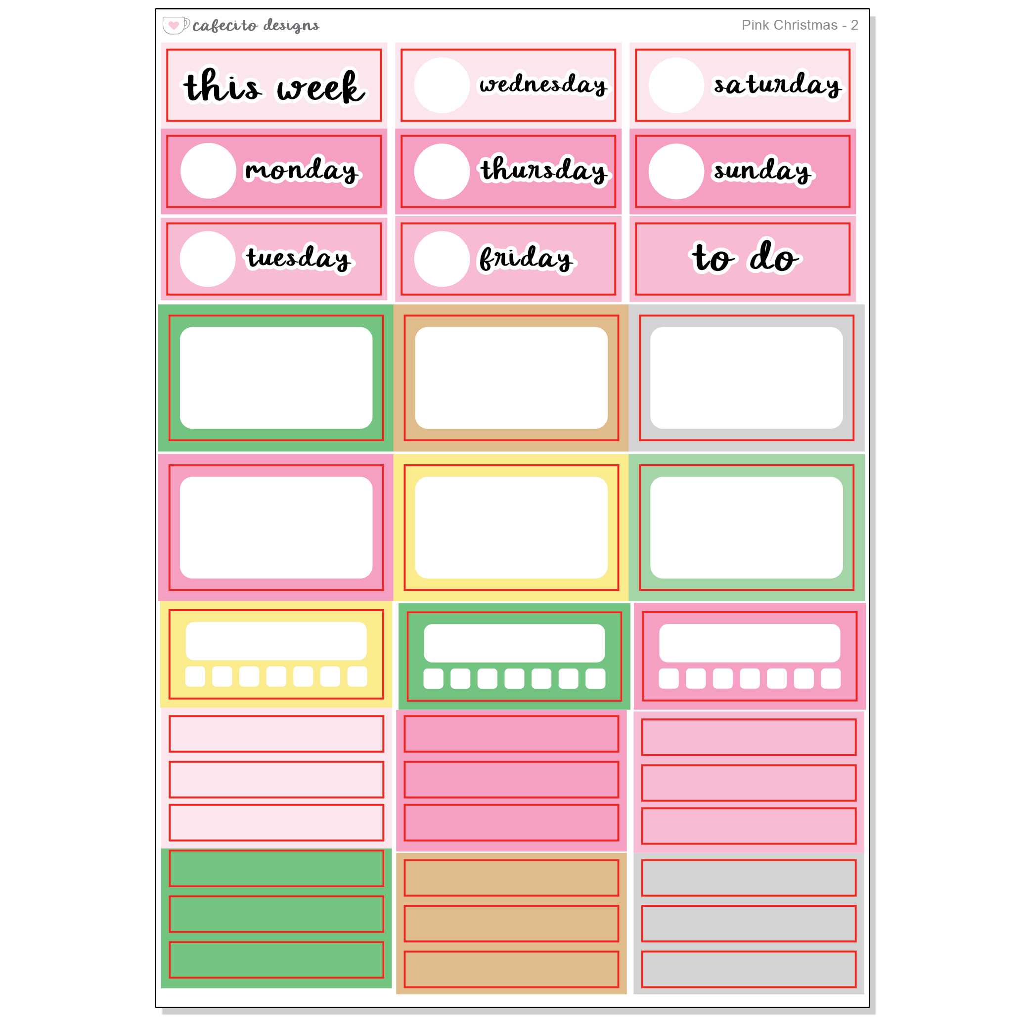 Pink Christmas - Functional Stickers