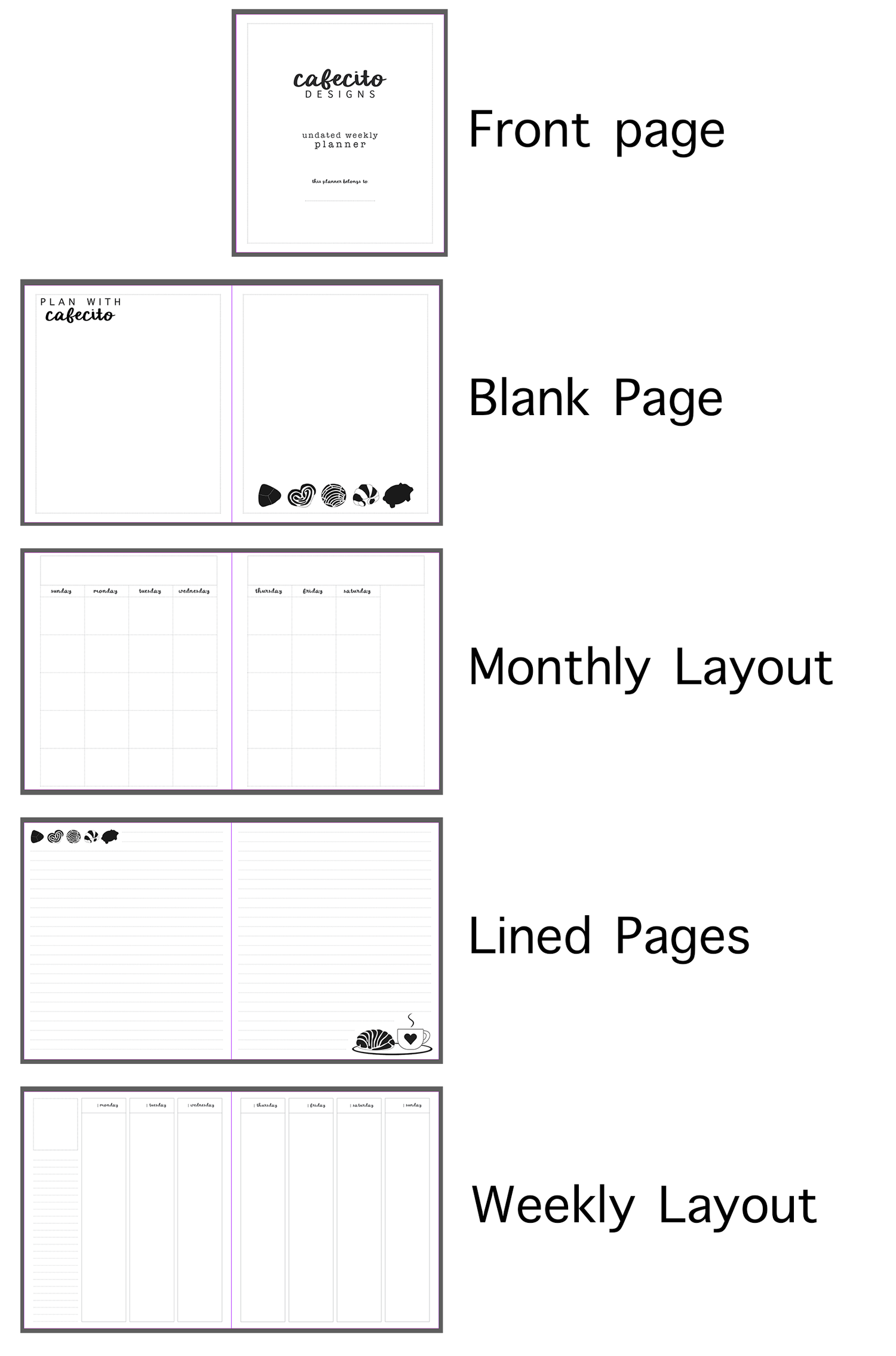 Pan Dulce - A5 Wide Undated Planner