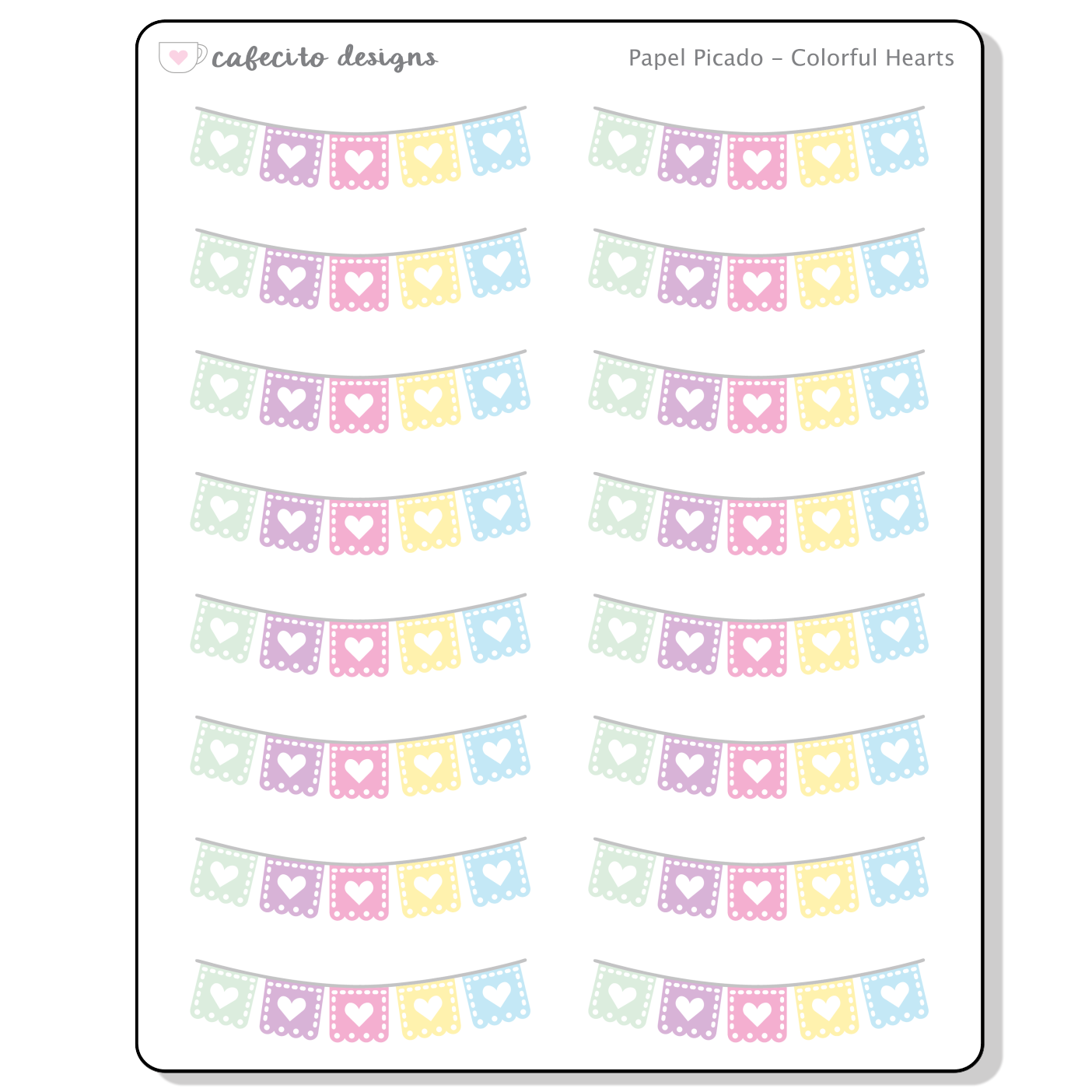Heart Papel Picado - Mini Deco Sticker Sheet