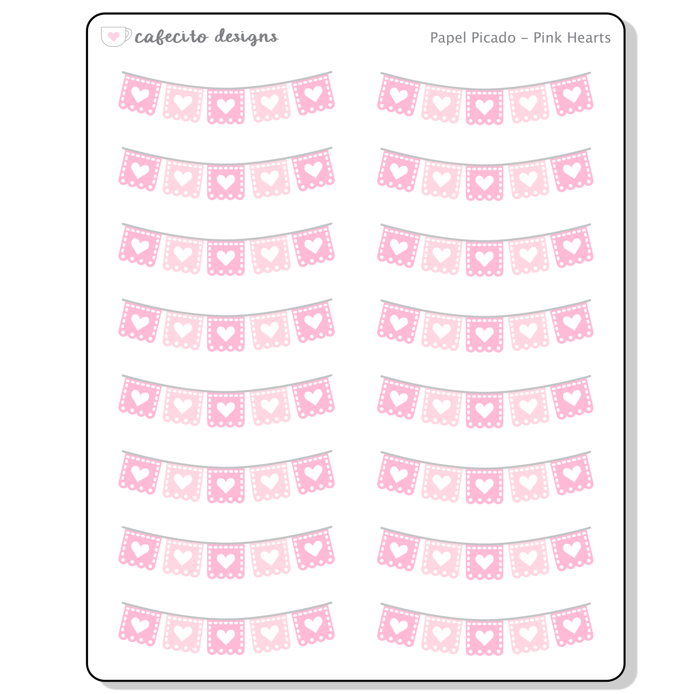 Heart Papel Picado - Mini Deco Sticker Sheet