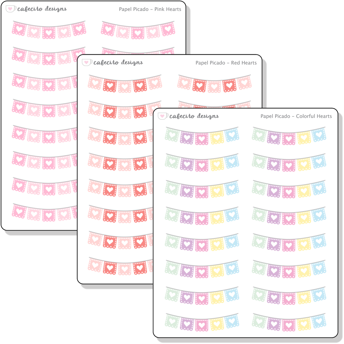 Heart Papel Picado - Mini Deco Sticker Sheet
