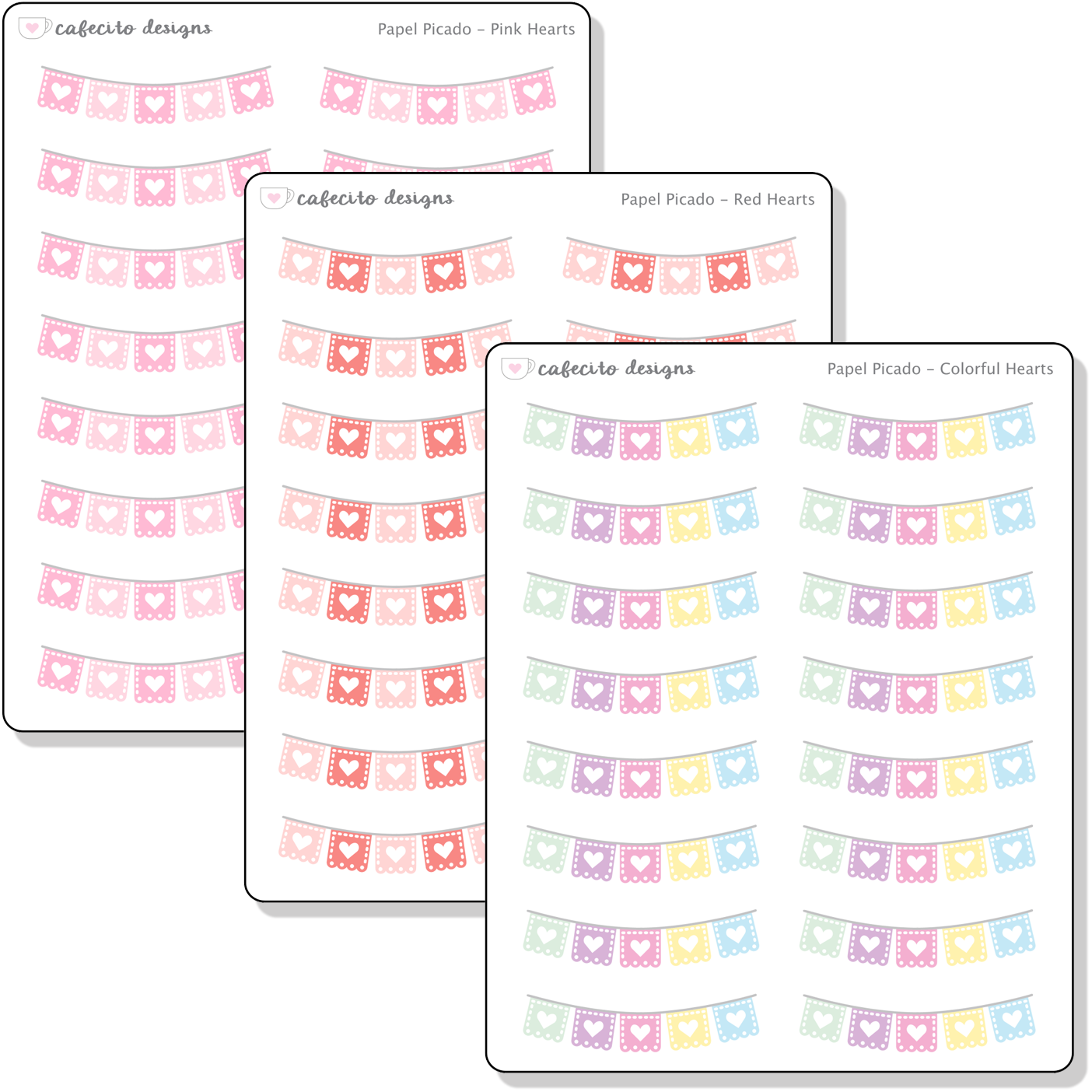 Heart Papel Picado - Mini Deco Sticker Sheet