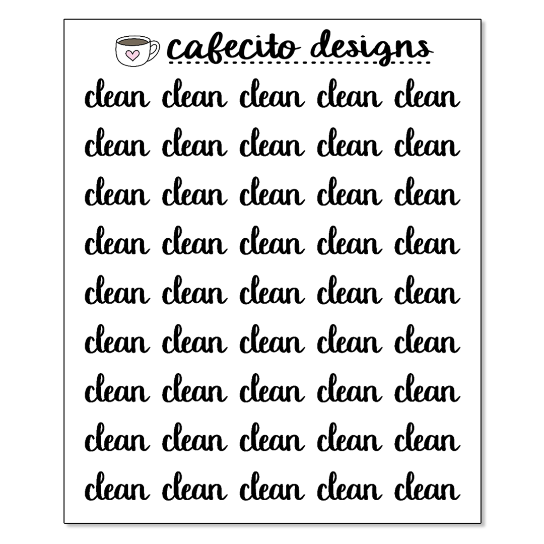 CLEAN - Script Sticker