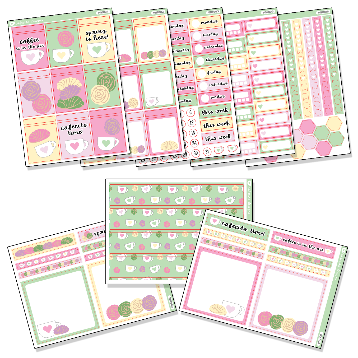 Spring With Cafecito - STICKER KIT