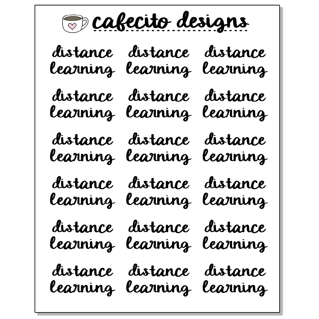 DISTANCE LEARNING - Script Sticker