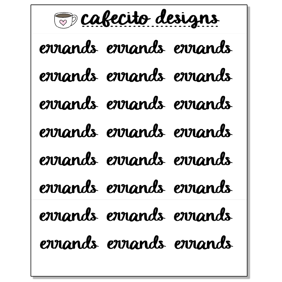ERRANDS - Script Sticker