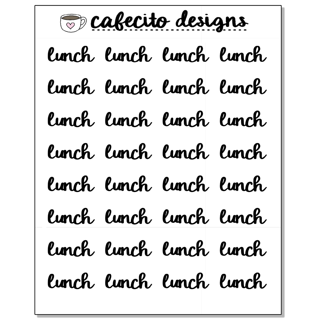 LUNCH - Script Sticker