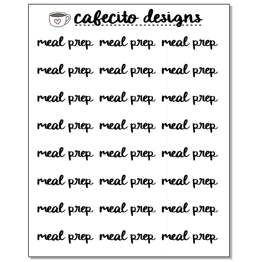 MEAL PREP - Script Sticker