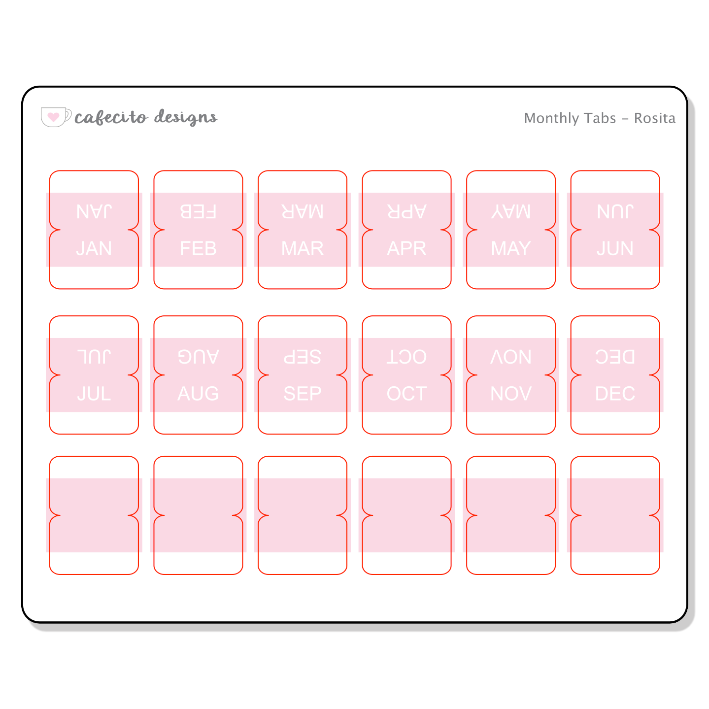 Monthly Tabs Sticker Sheet